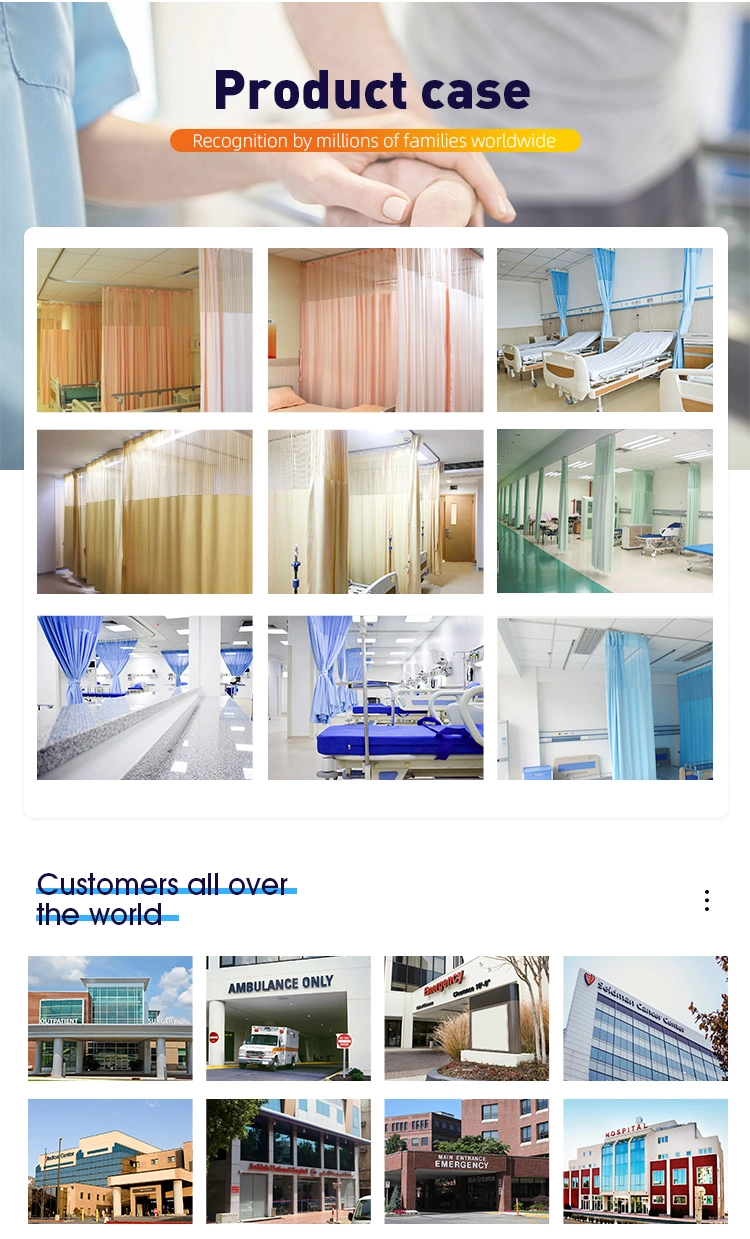Double Side Printed Hospital Cubicle Curtain Fabric