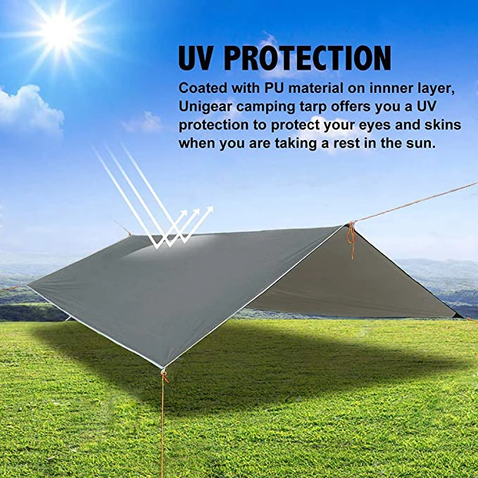 Woqi Rain Proof Flying Camping Tarp UV Proof Lightweight Waterproof Shade Cloth
