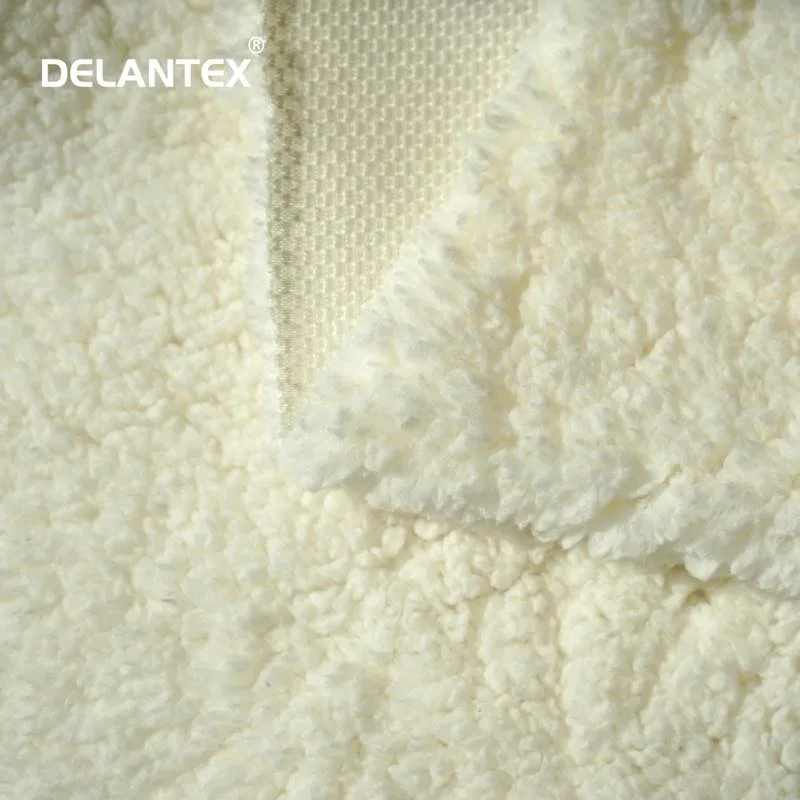 Delantex Tela Sherpa 100% Polyester Knitted Warm Soft Crushed Fleece Sherpa Fleece Sherpa Fur Lining Fabric