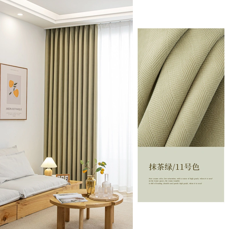 Natural Linen and Polyester Metallic Yarn Sheer Cortina Curtain Fabric