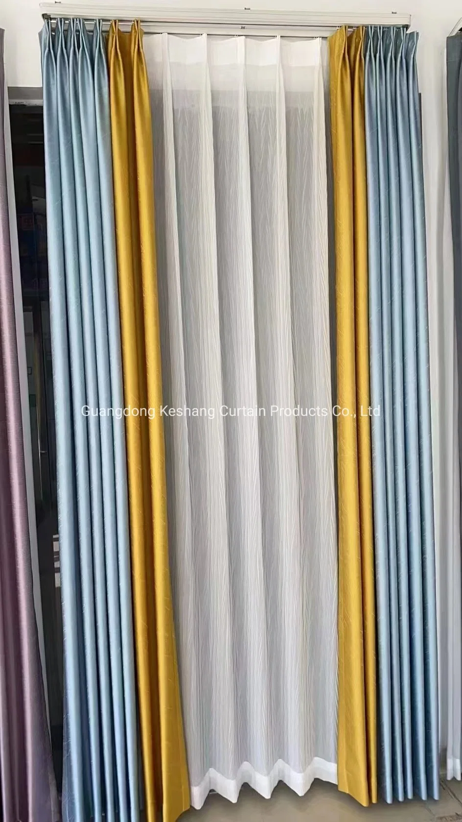 High Quality 100% Polyester Drapes Curtain Times Satin Fabric Woven Home Curtain