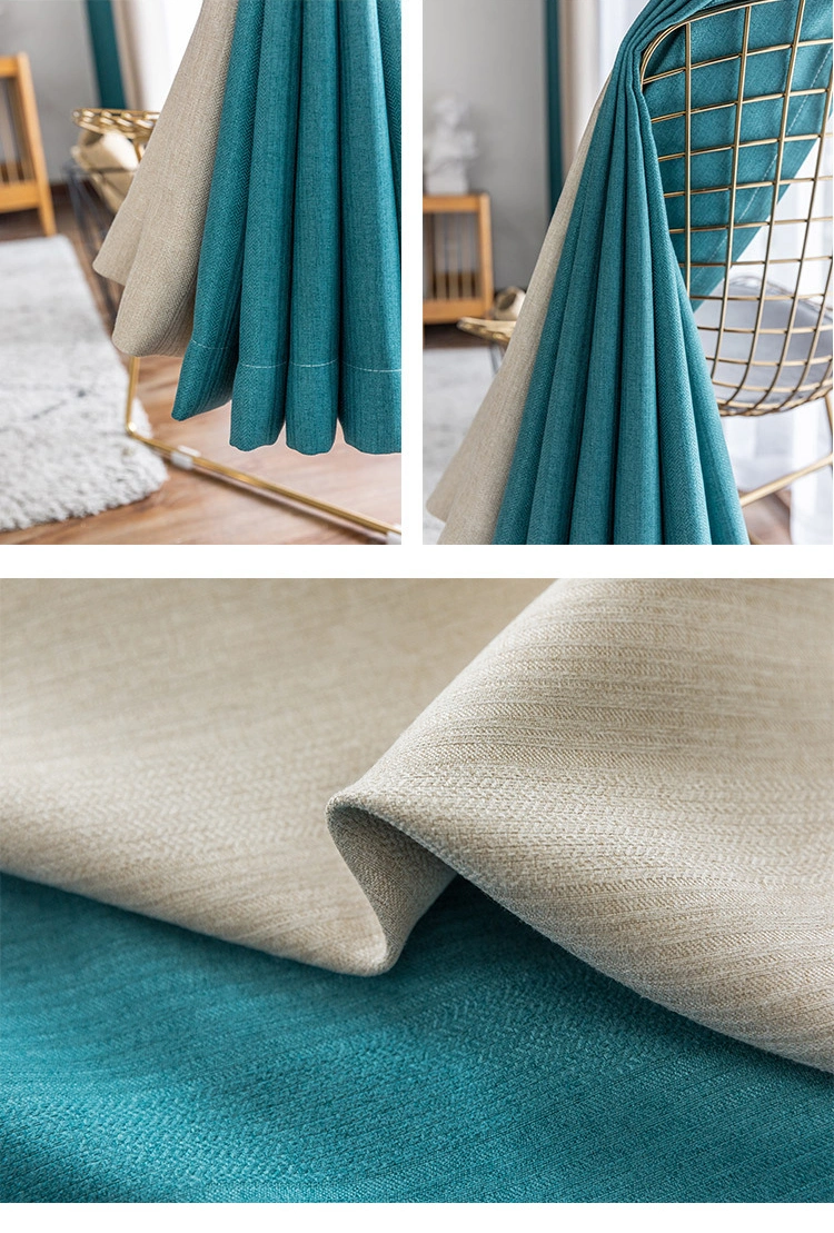 New High Shading Curtain Cloth Bedroom Living Room Study Nordic Pure Pigment Shade Curtain Cloth Finished Product