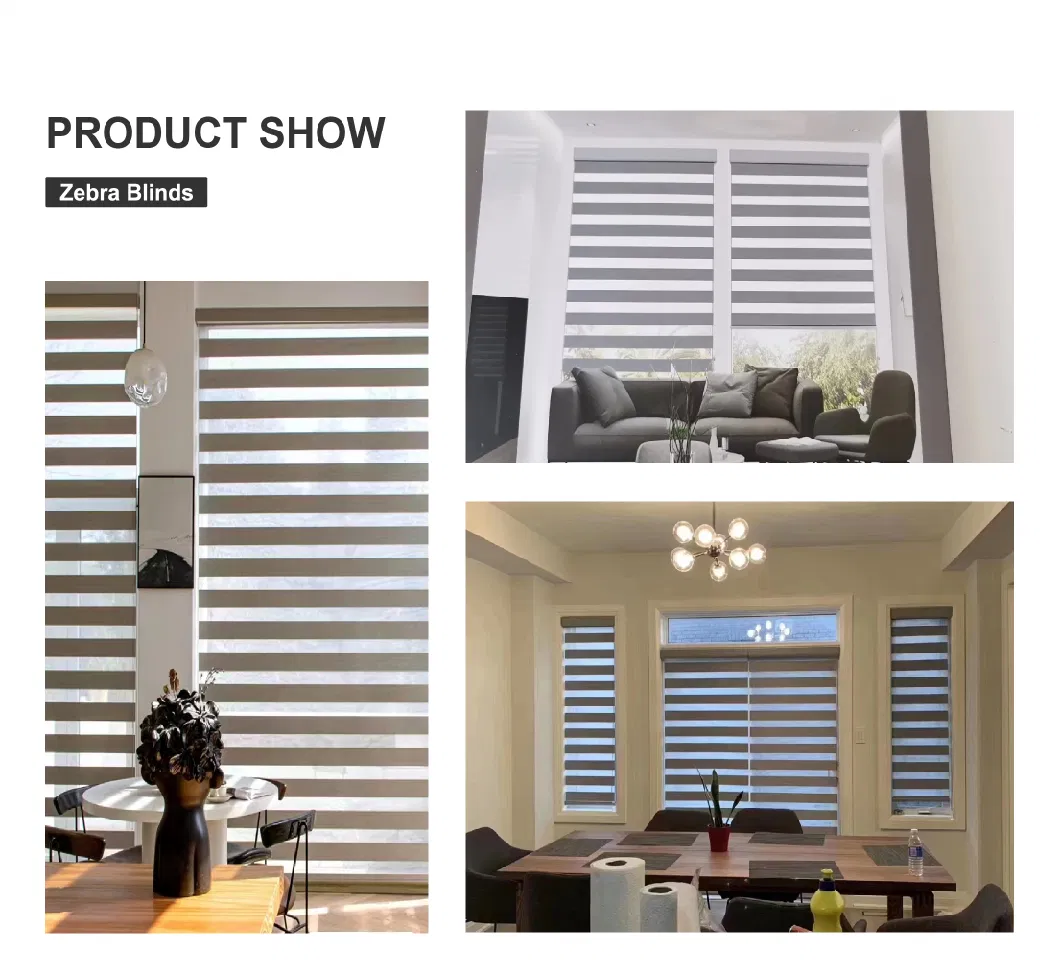 Wholesale Window Blinds Polyester Fabric Dustproof Zebra Roller Blinds