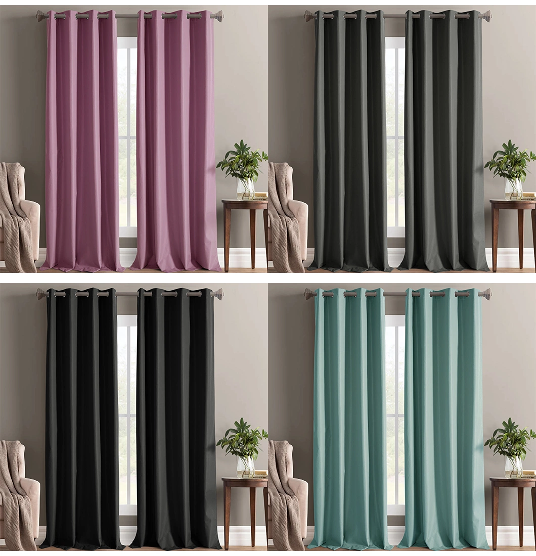 Factory Wholesale High Quality Polyester 100% Blackout Window Door Curtains for Living Room Bedroom