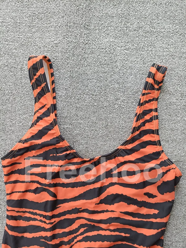 Sexy Women 2021 Swimwear Wholesale Zebra Stripes Beachwear Sexy One Piece Swimsuit