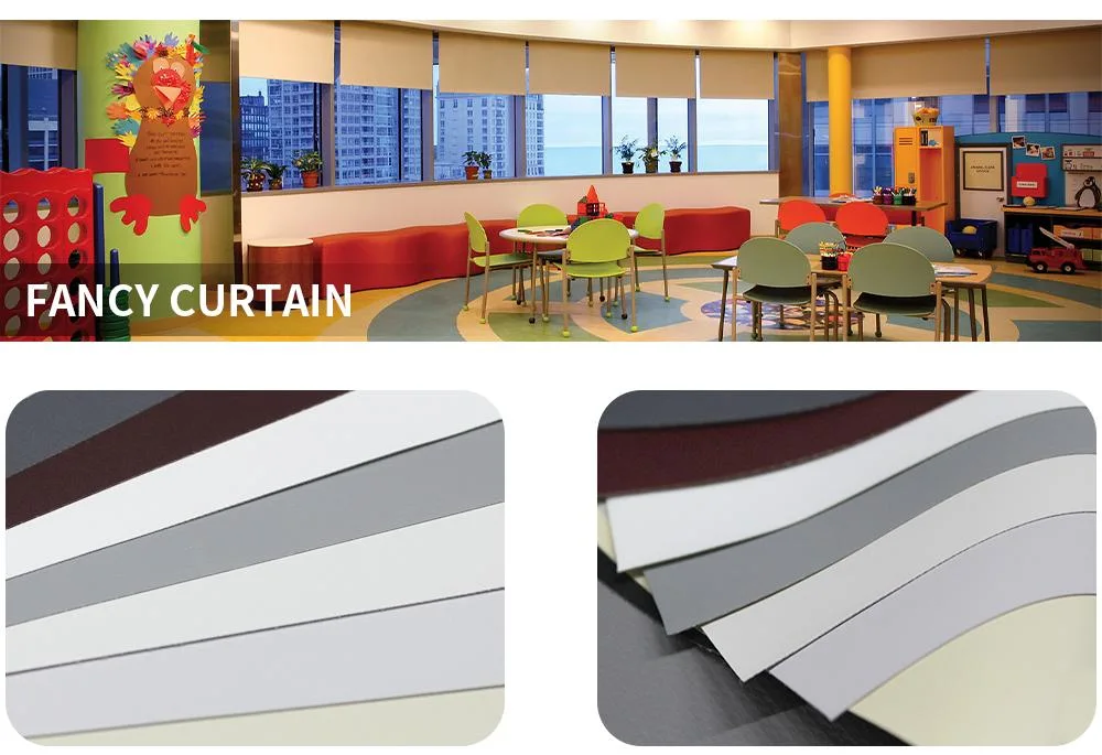 510GSM Black out Curtain Material PVC Roller Curtain