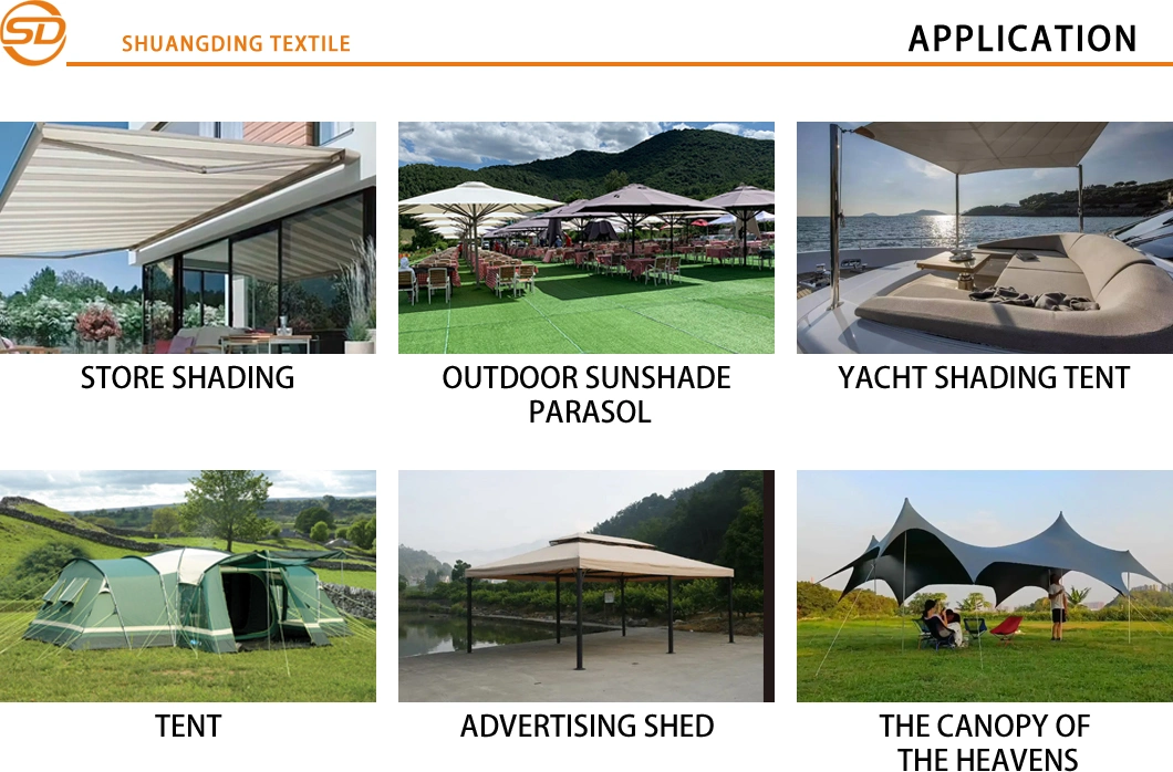 Sunshade PU PA Coated Waterproof 100% Polyester Taffeta Fabric with Silver Coating for Outdoor Furniture