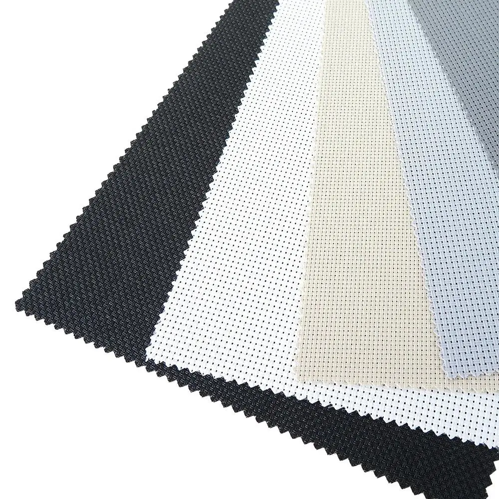 Sunscreen Fabric Waterproof Flame Retardant Polyester Plain Blackout Roller Blind Fabric