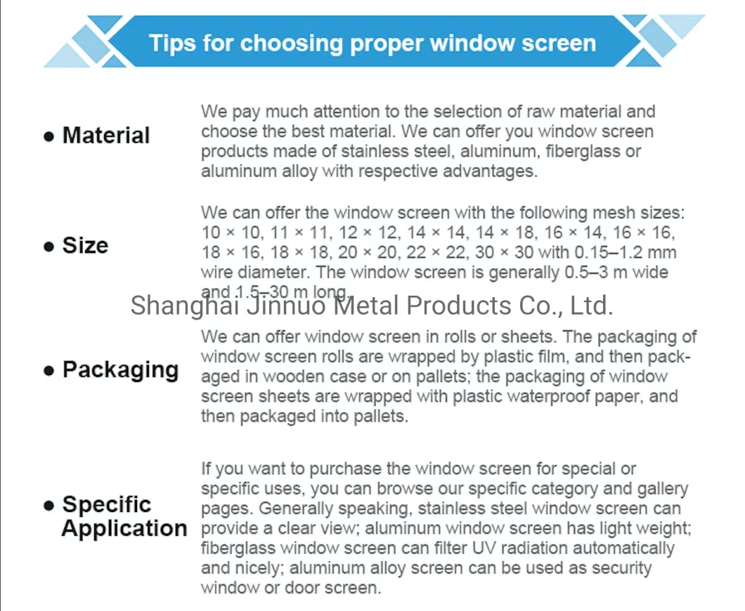 Aluminum Galvanized Wire Mesh/Fiberglass Insect/Security/Window/Fly/Security Door/Roller Insect/Mosquito Screen