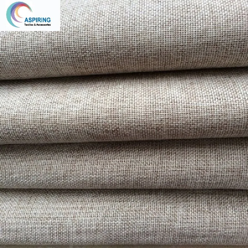 100% Polyester Linen Fabric Look Blackout Fabric for Curtain