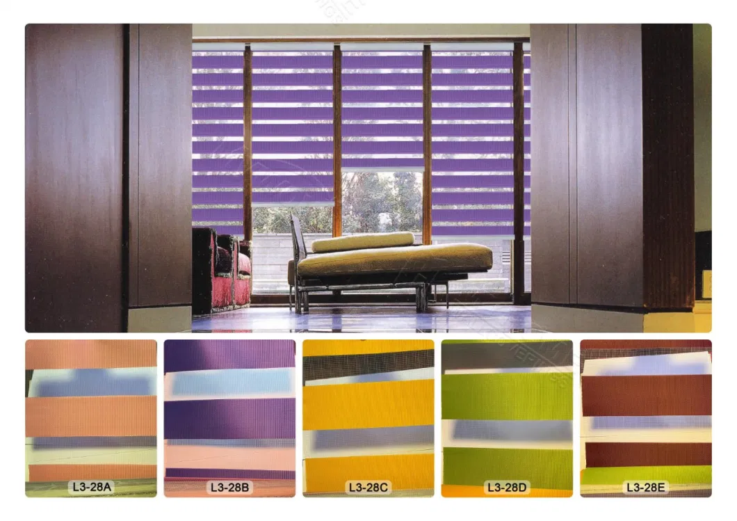 Polyester Fabric Zebra Blinds Zebra Shade Blinds Manual Roller Zebra Curtain