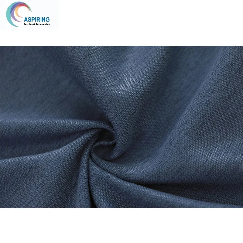 100% Polyester Linen Fabric Look Blackout Fabric for Curtain