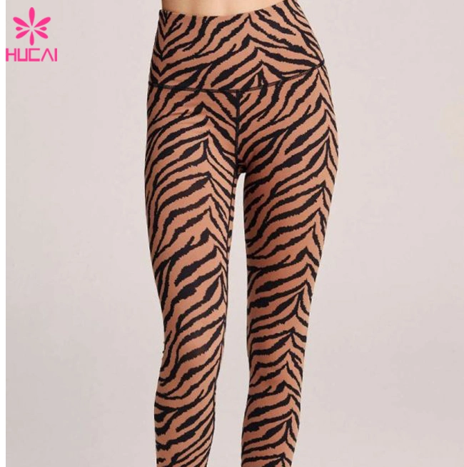 Wholesale Sexy Custom Print Women Nylon Yoga Zebra Leggings