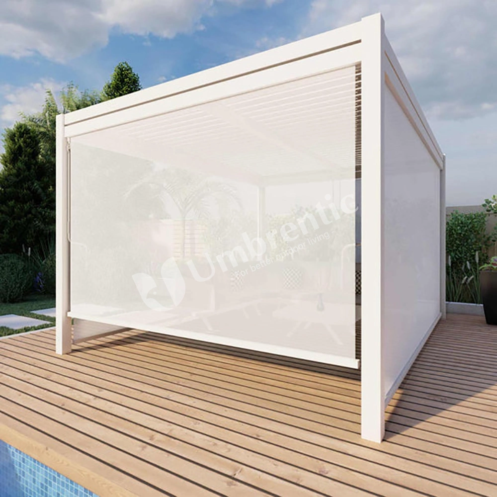 Electric Rainproof Outdoor Sunshade Window Roller Privacy Screen for Pergola