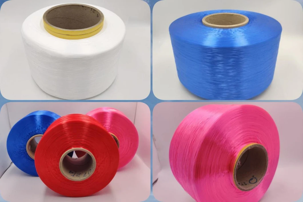 Fully Drawn FDY Bulk PVC Coated Multiple Folded Tube Virgin Colors Dyed 120 Denier Polyester Cord Yarn 65D 110d 300dtex Count