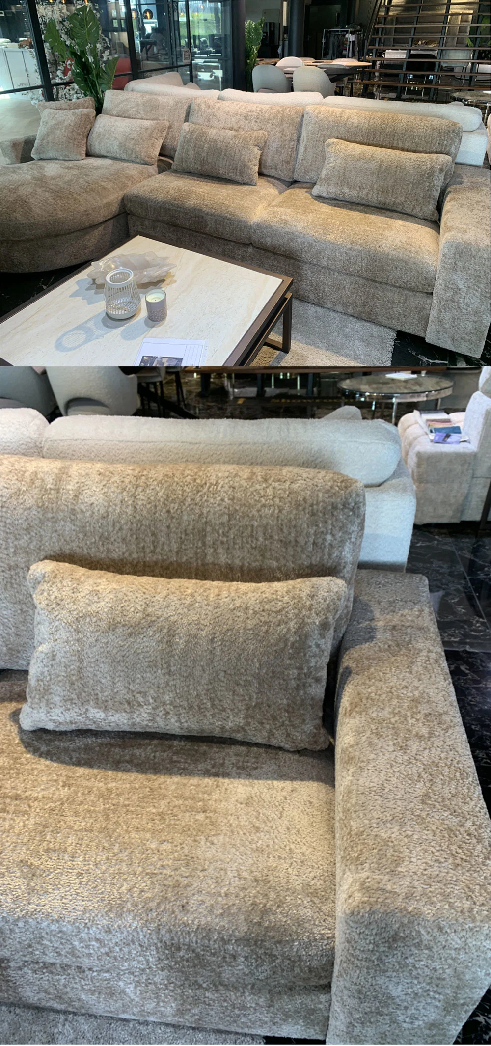 Recycled Soft Velvet Jacquard Linen Polyester Sofa Fabric for Office Chari Furniture