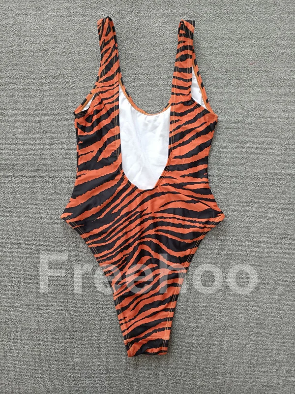 Sexy Women 2021 Swimwear Wholesale Zebra Stripes Beachwear Sexy One Piece Swimsuit