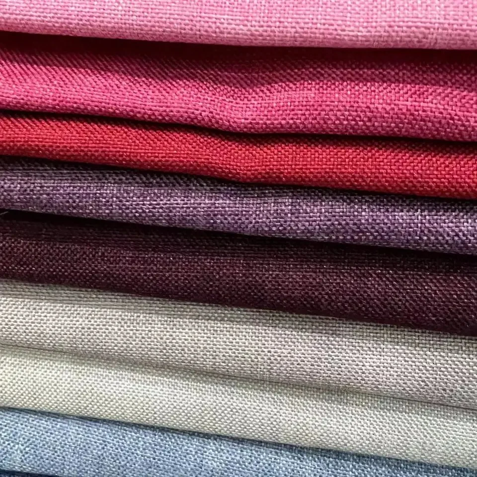 Factory Direct Sales Polyester 550d*550d Like Linen Blackout Woven Fabric for Curtain
