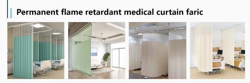 Wholesale Hospital Bed Partition Curtain Fabrics with Mesh for Medical Cubicle, Patient Ward