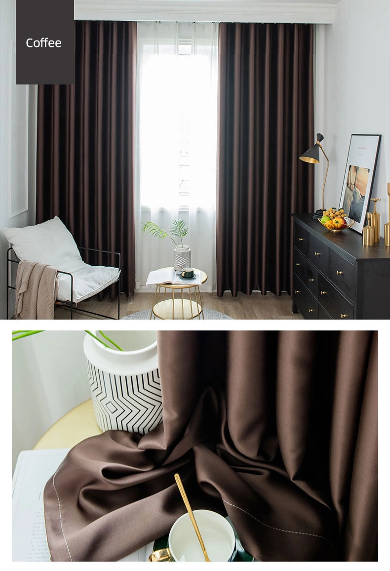 Nordic Modern Matte Satin Curtains for Imperial Concubines Sunscreen Satin Living Room Bedroom Curtains
