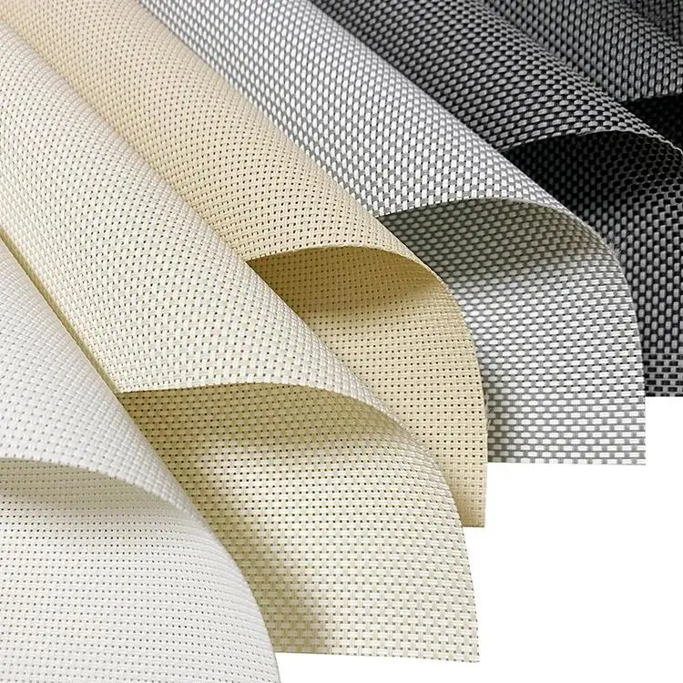 Sunscreen Fabric Waterproof Flame Retardant Polyester Plain Blackout Roller Blind Fabric