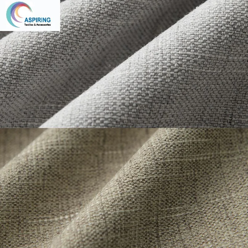 100% Polyester Linen Fabric Look Blackout Fabric for Curtain