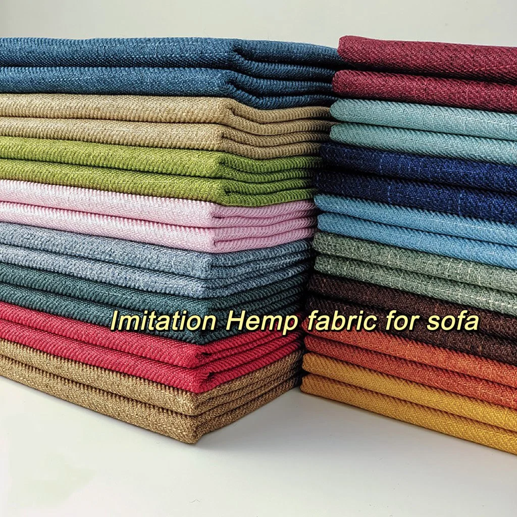 (Ready goods COLORS AVAILABLE IN STOCK) China Wholesale Upholstery Slub Faux Linen Fabric /Polyester Hemp Fabric for Sofa/Cushion/Pet Mat/Curtain/Home Textile