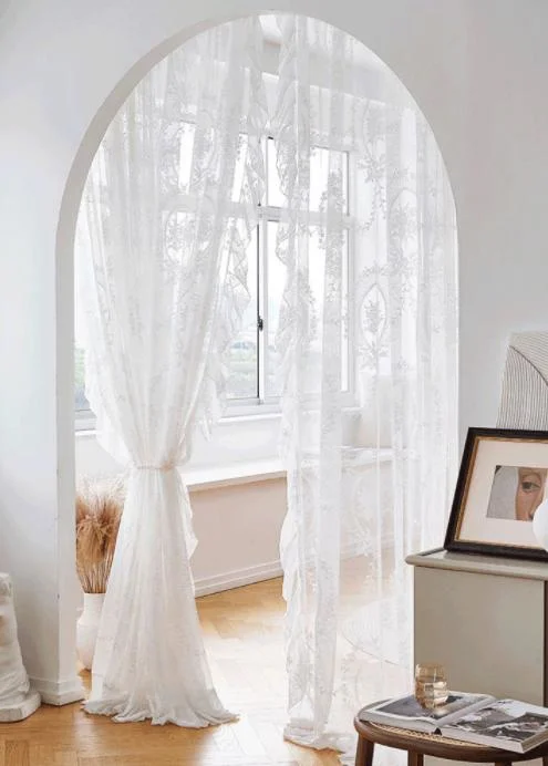 2.8m Width Curtain Fabric French Sheer Style