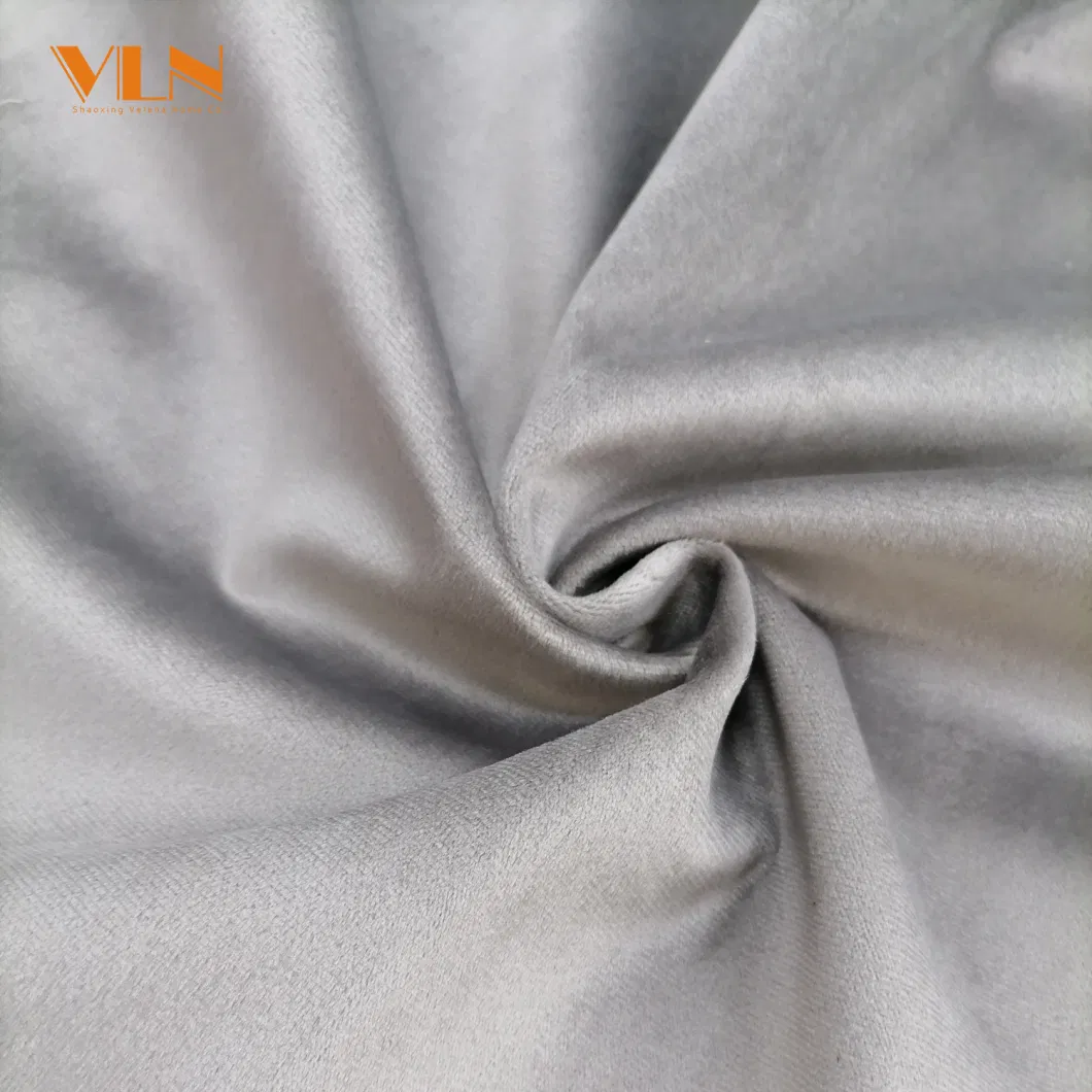 Classic Plush Velvet 100% Polyester Holland Velvet Knitted Plain Upholstery Home Textile Furniture Sofa Curtain Fabric