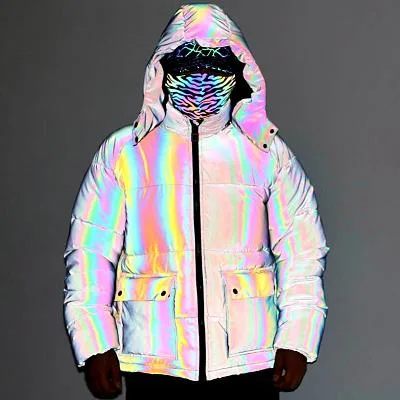 100% Polyester Holographic Iridescent Rainbow Reflective Fabric for Fashion Jacket