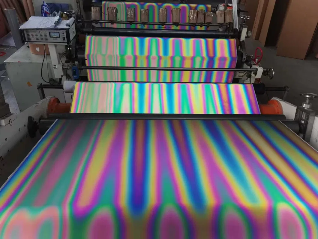 Polyester Rainbow Iridescent Reflective Fabric with Chameleon Camo