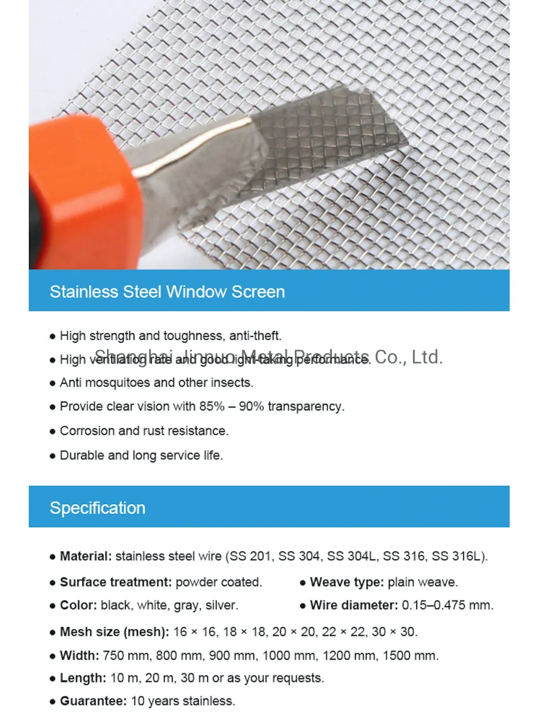 Aluminum Galvanized Wire Mesh/Fiberglass Insect/Security/Window/Fly/Security Door/Roller Insect/Mosquito Screen