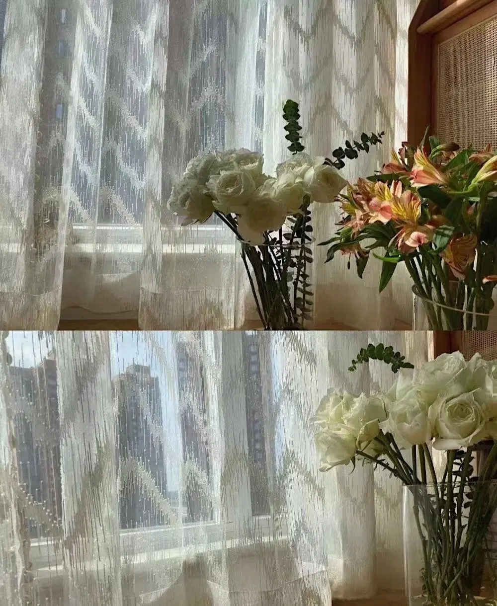 100%Polyester Plain Design Sheer Curtain Fabric