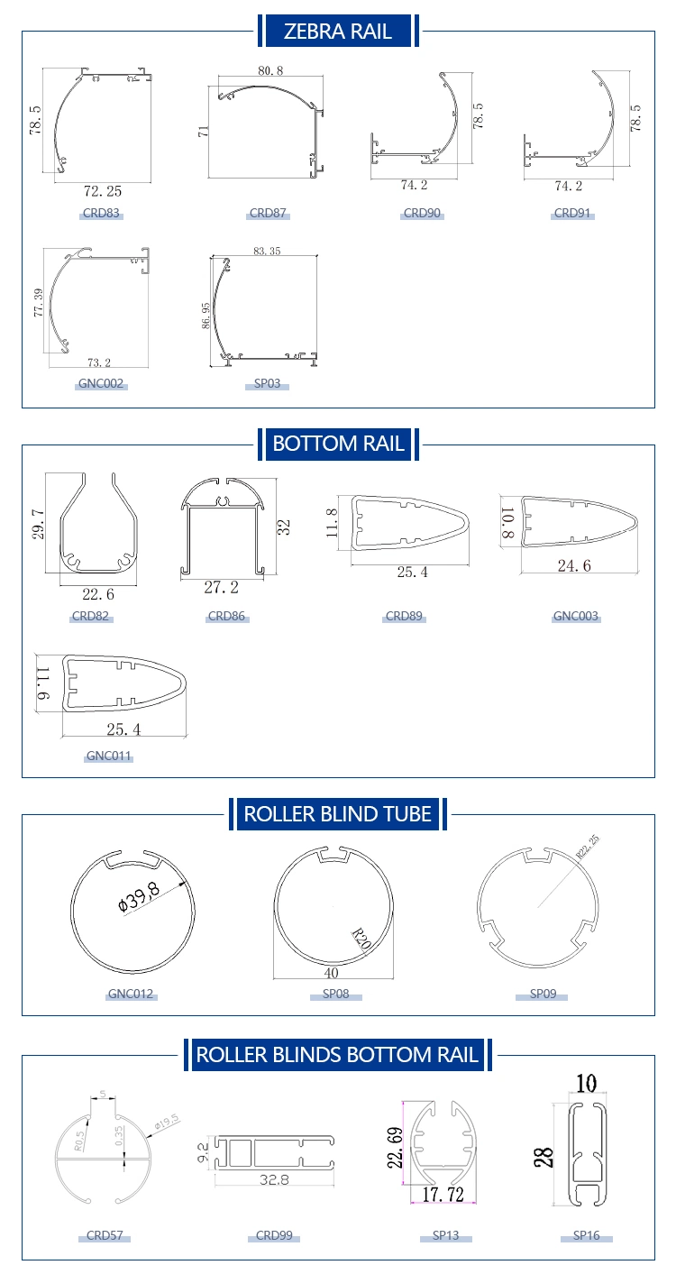 Perfil De Persianas De Ventana Roller Blind with Cassette