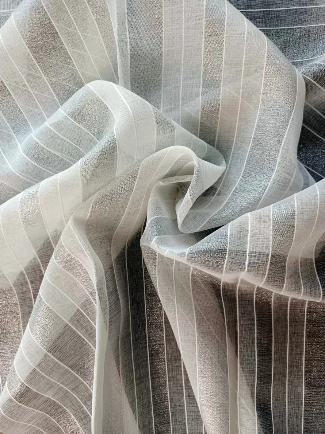 Low Price Natural Linen and Polyester Metallic Yarn Sheer Cortina Curtain Fabric