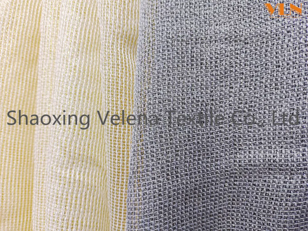 100%Polyester Linen with Lurex curtain Sheer Fabric Ready Goods Upholstery Fabric for Livin Room Window Curtain