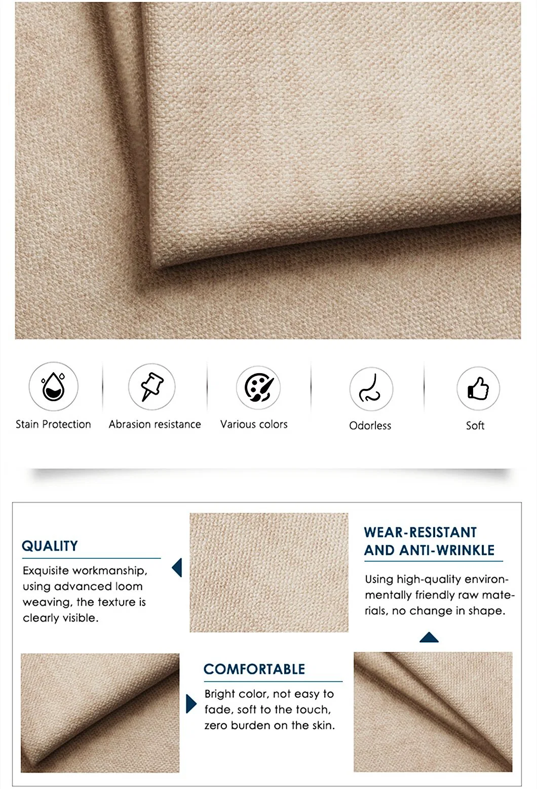 Hot Sales 100% Polyester Wide Width 300cm Linen Like Blackout Roller Fabric