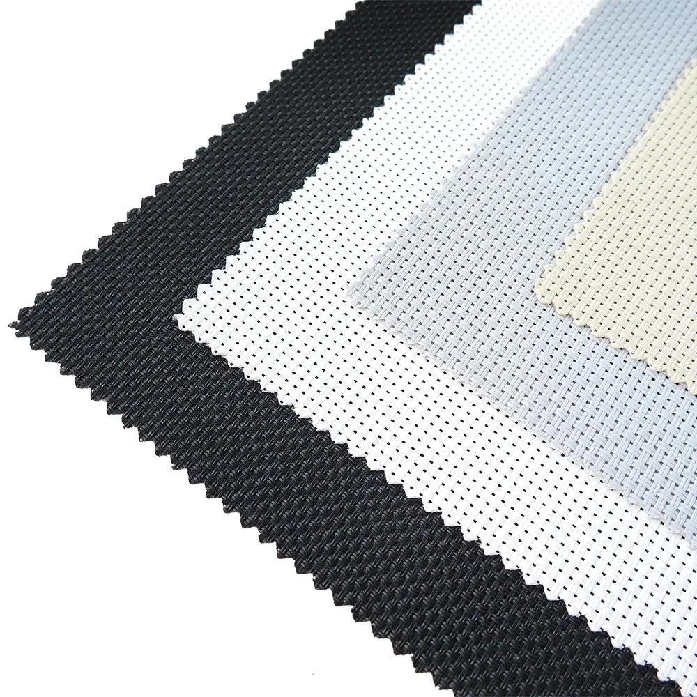 Sunscreen Fabric Waterproof Flame Retardant Polyester Plain Blackout Roller Blind Fabric