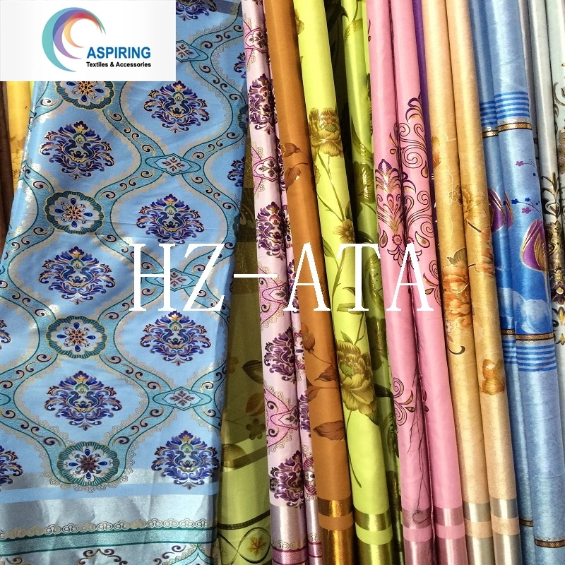 Yarn Dyed Jacquard Woven 100% Polyester Satin Jacquard Curtain Fabric