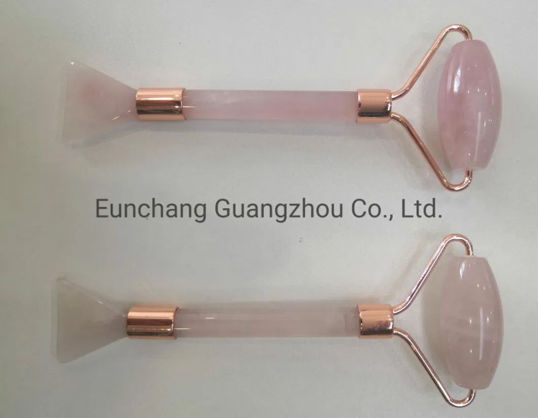 OEM Guasha Quartz Rose Massager Pink Jade Hand Roller