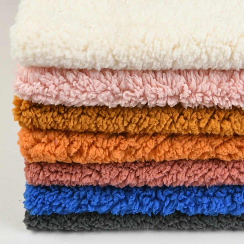Delantex Tela Sherpa 100% Polyester Knitted Warm Soft Crushed Fleece Sherpa Fleece Sherpa Fur Lining Fabric