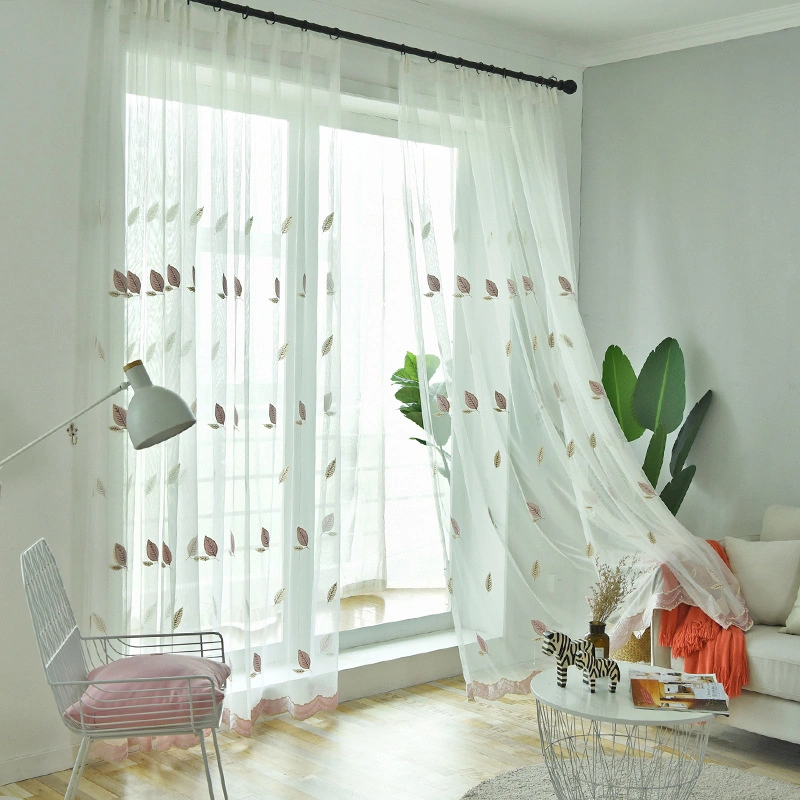 Screen Curtain, Window Screen, Balcony Screen, Light Blocking Partition, Finished Decoration, White Screen, Leaf Curtain, White Embroidered Tulle, Simple
