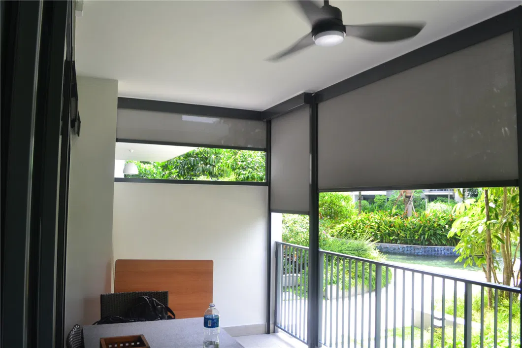 Motorized Outdoor Zip Track Roller Blind /Hand Drawn Fabric Roller Shutter / Electric Fabric Roller Shutter / Manual Electric Roman Blinds / Zebra Blinds