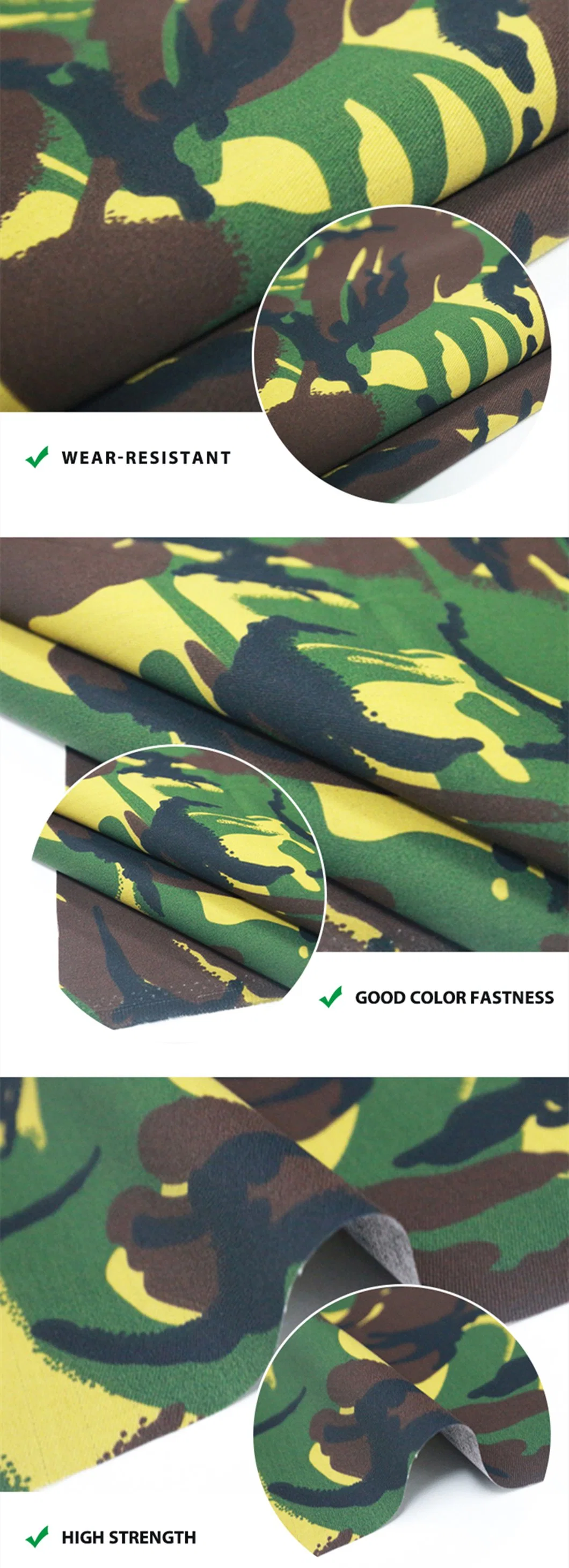 Manufacturers Tecido 600d PVC Backing Oxford Camouflage Polyester Fabric for Bags and Military Style