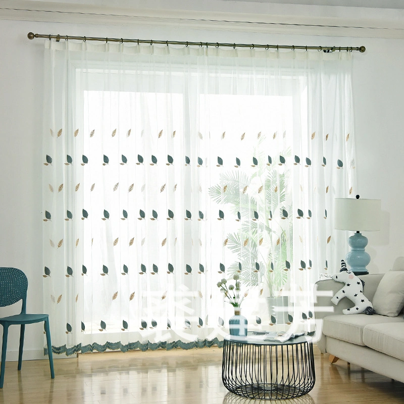 Screen Curtain, Window Screen, Balcony Screen, Light Blocking Partition, Finished Decoration, White Screen, Leaf Curtain, White Embroidered Tulle, Simple