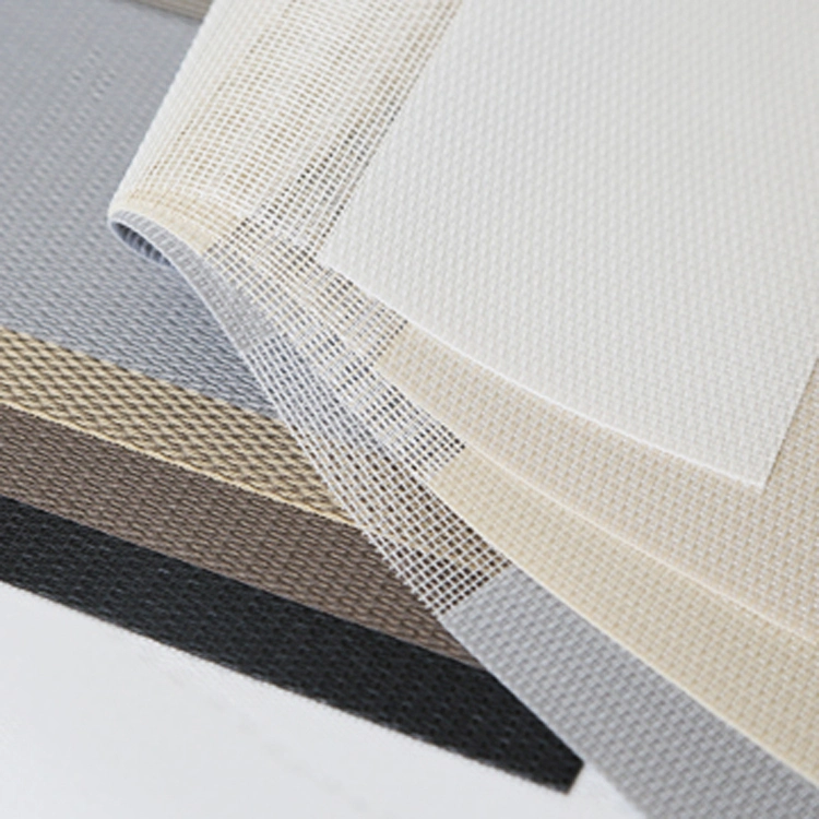 Grey Mildew Proof PVC Sunscreen Zebra Blinds Fabric