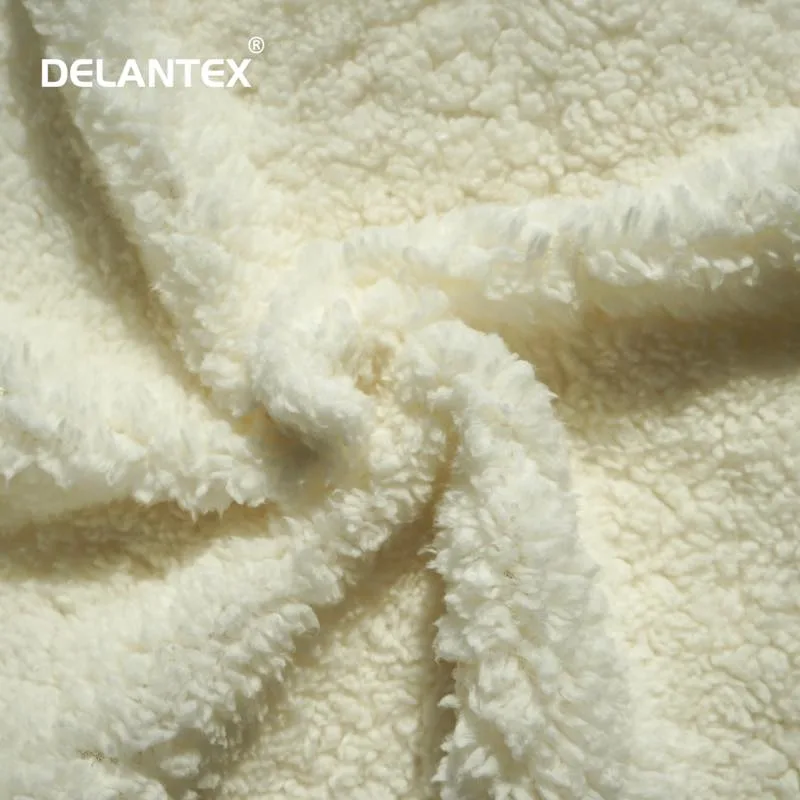 Delantex Tela Sherpa 100% Polyester Knitted Warm Soft Crushed Fleece Sherpa Fleece Sherpa Fur Lining Fabric