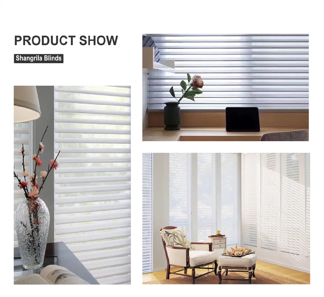Double Layers Luxury Roller Fabric Polyester Material Shangrila Blinds