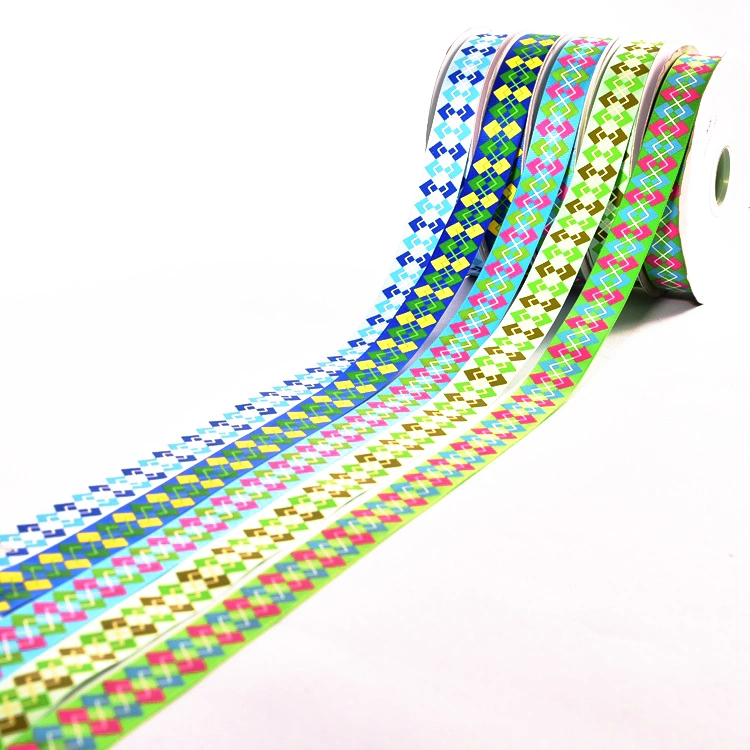 Customized Size Rainbow Printed Grosgrain Ribbon 1 Inch Printed Ribbon Fabric