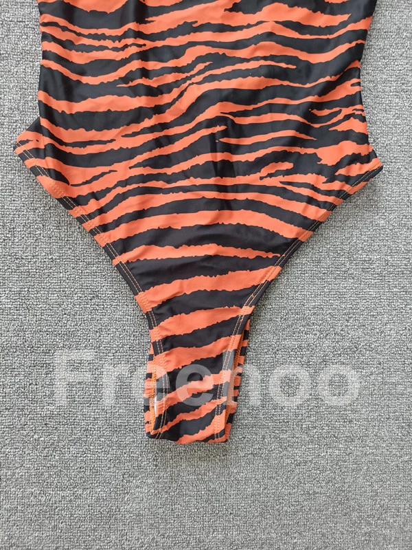 Sexy Women 2021 Swimwear Wholesale Zebra Stripes Beachwear Sexy One Piece Swimsuit